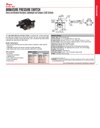 Thumbnail of document Brochure - MDS Miniature Pressure Switch